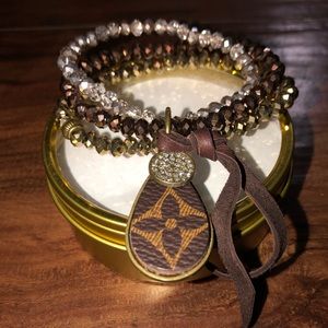 Designer 3 Stack Rhinestone Bracelet set